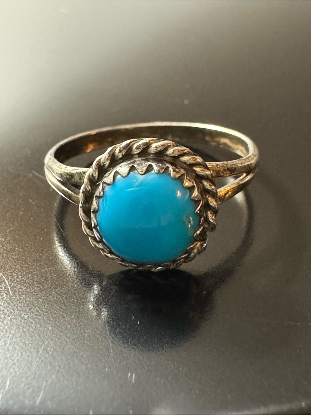 Handmade Sterling Silver Turquoise Ring - Size 6.75
